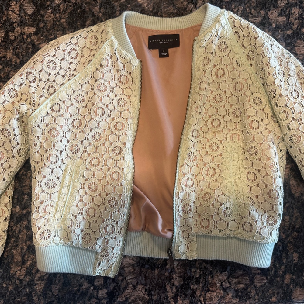 Juniors medium Victoria Beckham for target nude and mint lace jacket